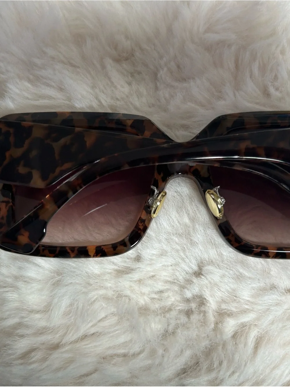 Tortoiseshell Oversized Square Sunglasses - Brown